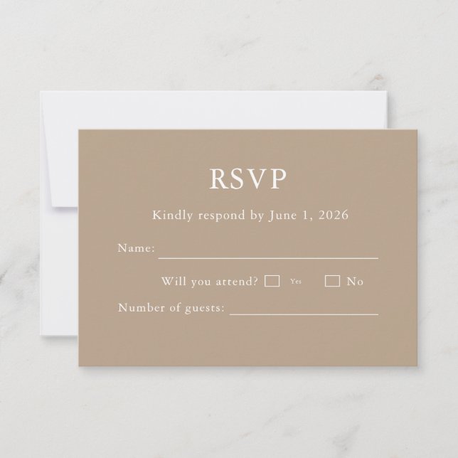 Elegant modern script klassisk RSVP-kort redigerba OSA Kort (Framsida)