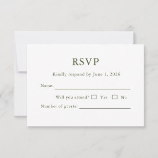 Elegant modern script klassisk RSVP-kort redigerba OSA Kort