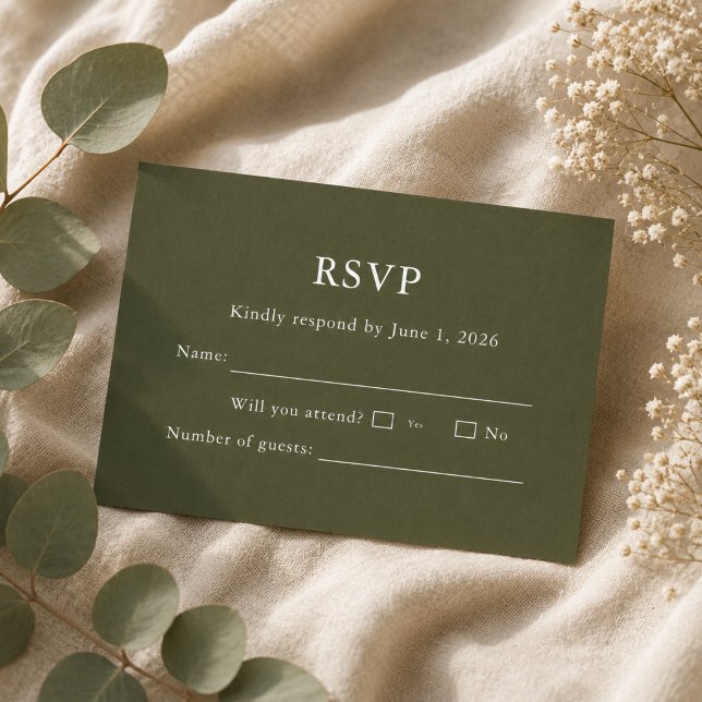 Elegant modern script klassisk RSVP-kort redigerba OSA Kort (Skapare uppladdad)