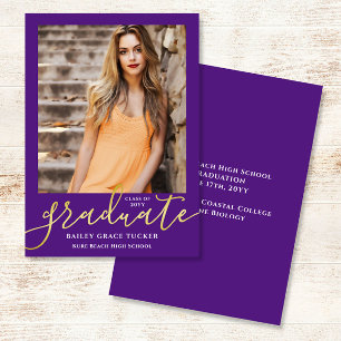 Elegant Modern Script Lila Photo Studenten Meddelande