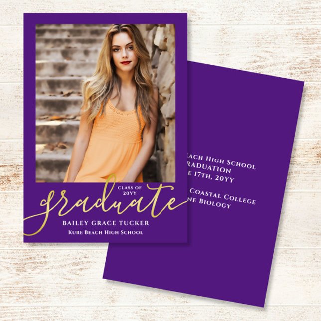 Elegant Modern Script Lila Photo Studenten Meddelande (Skapare uppladdad)