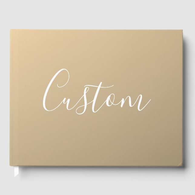 Elegant Modern Script Monogram eller Ord | Golden Gästböcker (Framsida)