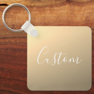 Elegant Modern Script Monogram eller Ord | Golden Nyckelring
