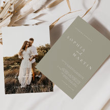 Elegant Modern Script Photo Classic Bröllop