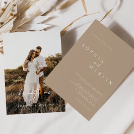 Elegant Modern Script Photo Classic Bröllop Invita Inbjudningar