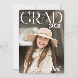 Elegant Modern Script Photo Studentfest Inbjudningar