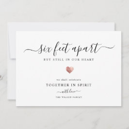 Elegant Modern Script Quarantine Ro Guld Heart Julkort