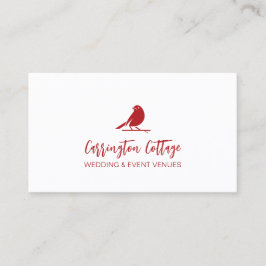 Elegant Modern Script Red Bird Logotyp. Visitkort