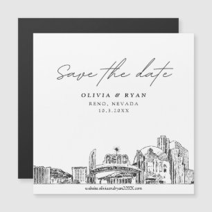 Elegant Modern Script Reno Spara datum magneter