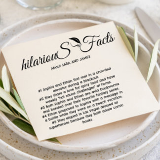 Elegant Modern Script Roligt Facts Bröllop Napkins Pappersservett