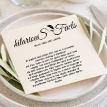 Elegant Modern Script Roligt Facts Bröllop Napkins