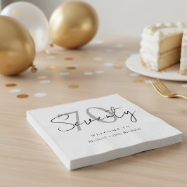 Elegant Modern Seventy 70th Birthday Party Napkins Pappersservett