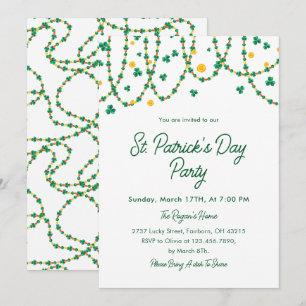 Elegant Modern Shamrock Clover Saint Patrick's Day Inbjudningar