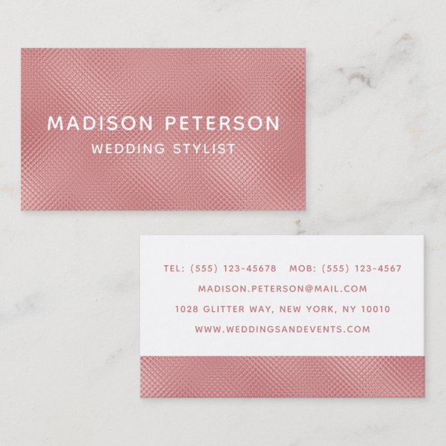 Elegant Modern  Shimmer Girly Chic Snyggt Bu Visitkort (Fram/baksida)