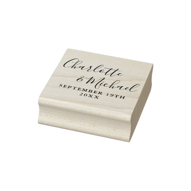 Elegant Modern Signatur Skript Bröllop Stämpel (Stämpel)