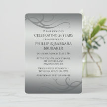 Elegant Modern Silver 25-års Bröllopsjubileum