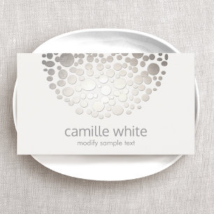 Elegant Modern Silver Circles Visitkort