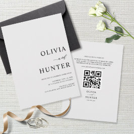 Elegant Modern Silver Grått Bröllop Allt-i-ett-all Inbjudningar