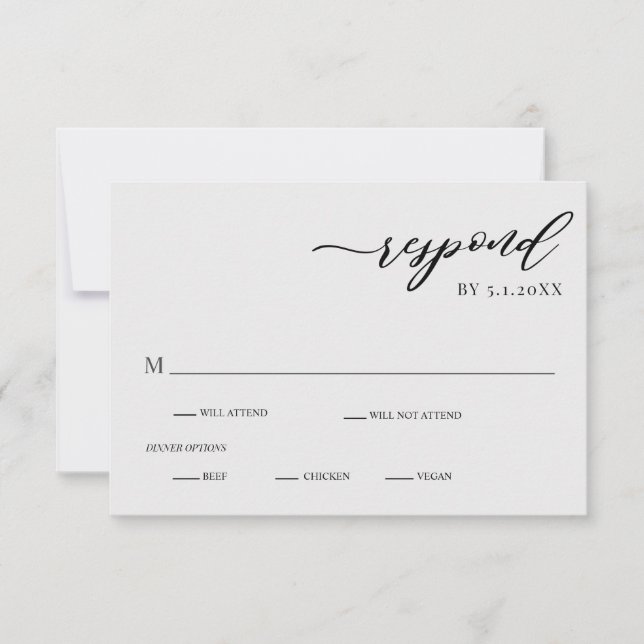 Elegant Modern Silver Grått Bröllop OSA Card Inbjudningar (Framsida)