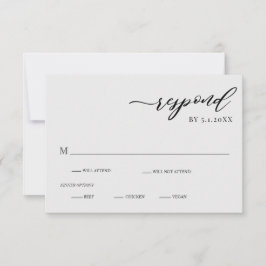 Elegant Modern Silver Grått Bröllop OSA Card Inbjudningar