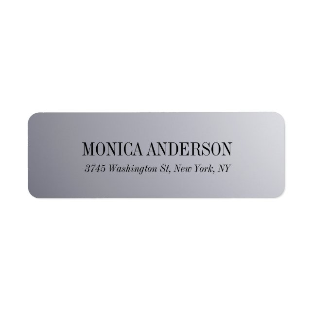 Elegant Modern Silver Grått Return-adressetikett Returadress Etikett (Framsidan)