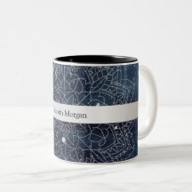 Elegant modern silver mandala-rand navyblå