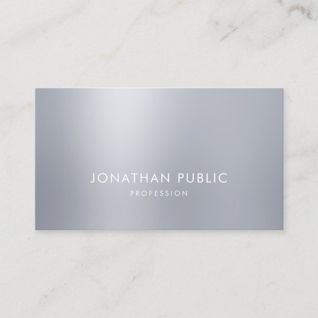 Elegant Modern Silver Utseende Professionell Mall Visitkort (Framsida)