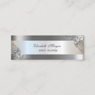 Elegant Modern, Silverrandig, Ram Mini Visitkort