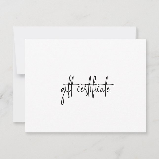 Elegant Modern Simple Business Gift Certificate (Framsida)