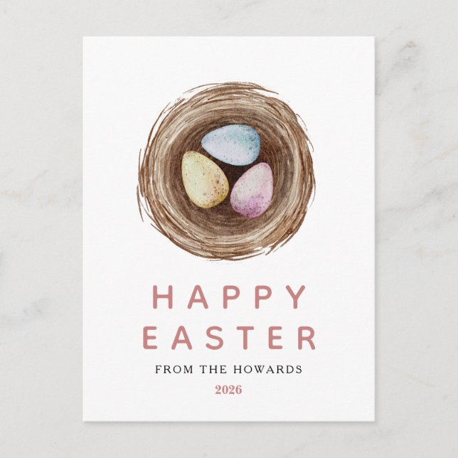 Elegant Modern Simple Easter Eggs | Happy Easter Helg Vykort (Framsida)