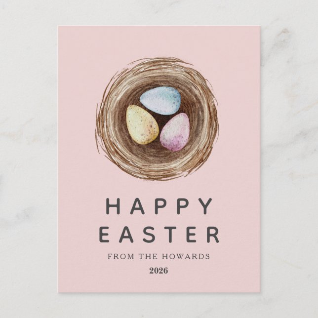 Elegant Modern Simple Easter Eggs | Happy Easter Helg Vykort (Framsida)