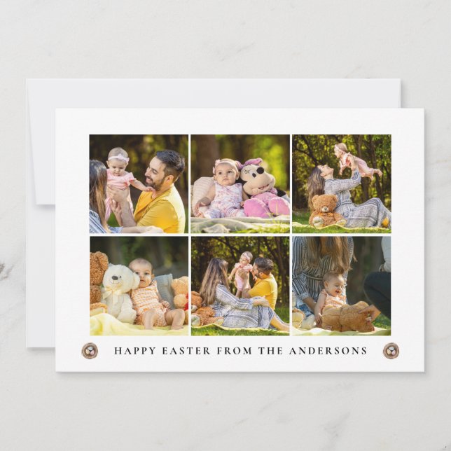 Elegant Modern Simple Eggs Happy Easter Photo Julkort (Framsida)