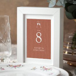 Elegant Modern Simple Inslag Bröllop Bordsnummer