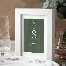 Elegant Modern Simple Inslag Bröllop Bordsnummer