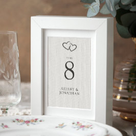 Elegant Modern Simple Inslag Bröllop Bordsnummer