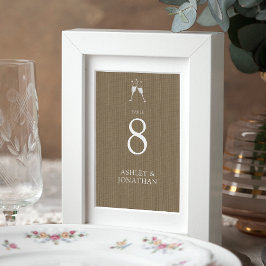 Elegant Modern Simple Inslag Bröllop Bordsnummer
