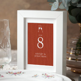 Elegant Modern Simple Inslag Bröllop Bordsnummer