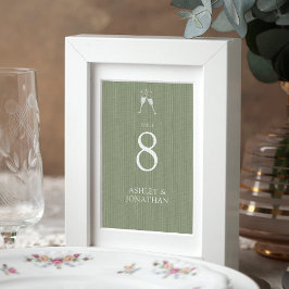 Elegant Modern Simple Inslag Bröllop Bordsnummer
