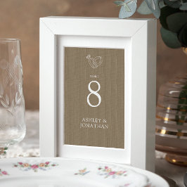 Elegant Modern Simple Inslag Bröllop Bordsnummer