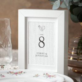 Elegant Modern Simple Inslag Bröllop Bordsnummer