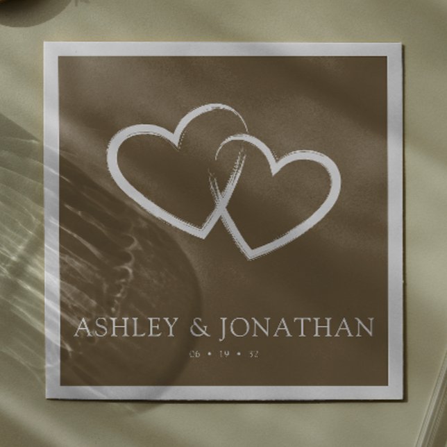 Elegant Modern Simple Inslag Bröllop Cocktail Pappersservett (Skapare uppladdad)