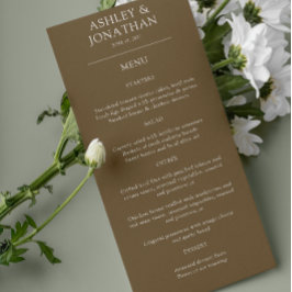 Elegant Modern Simple Inslag Bröllop Meny