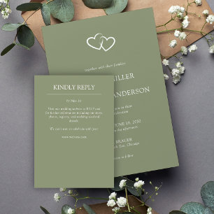 Elegant Modern Simple Inslag Bröllop OSA Kort