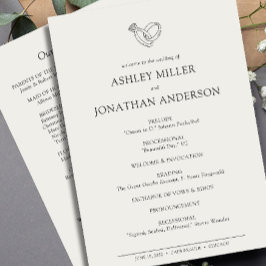 Elegant Modern Simple Inslag Bröllop Program