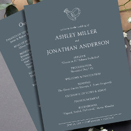 Elegant Modern Simple Inslag Bröllop Program