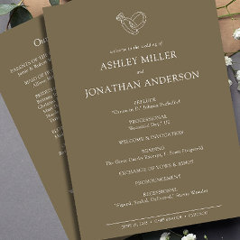 Elegant Modern Simple Inslag Bröllop Program