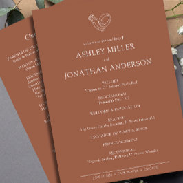 Elegant Modern Simple Inslag Bröllop Program