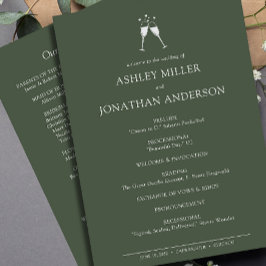 Elegant Modern Simple Inslag Bröllop Program