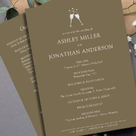 Elegant Modern Simple Inslag Bröllop Program