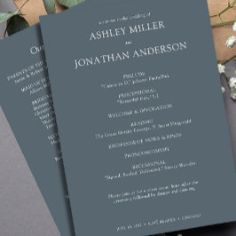 Elegant Modern Simple Inslag Bröllop Program